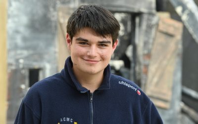 Pour le spectacle « Des flammes à la lumière », à 16 ans, Florian Guillemin interprète un personnage principal