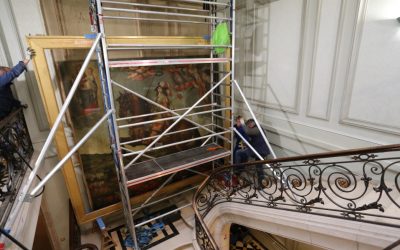 Deux cents heures de minutieux travail ont été nécessaires à Igor Kozak pour restaurer un immense tableau du château du Thillombois représentant la résistance de Madame de Saint-Balmont à cheval durant la guerre de Trente Ans.