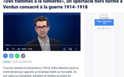 «Des flammes à la lumières», un spectacle hors norme à Verdun consacré à la guerre 1914-1918